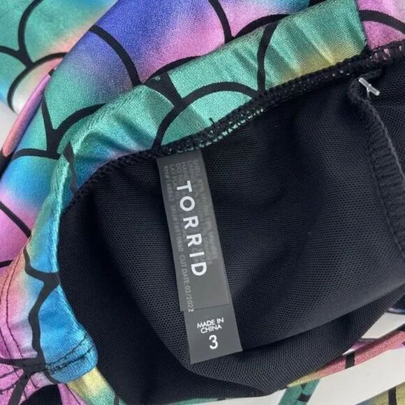 Torrid High Waist Mermaid Bikini - Iridescent Rainbow Swim Suit 3X - Picture 4 of 9